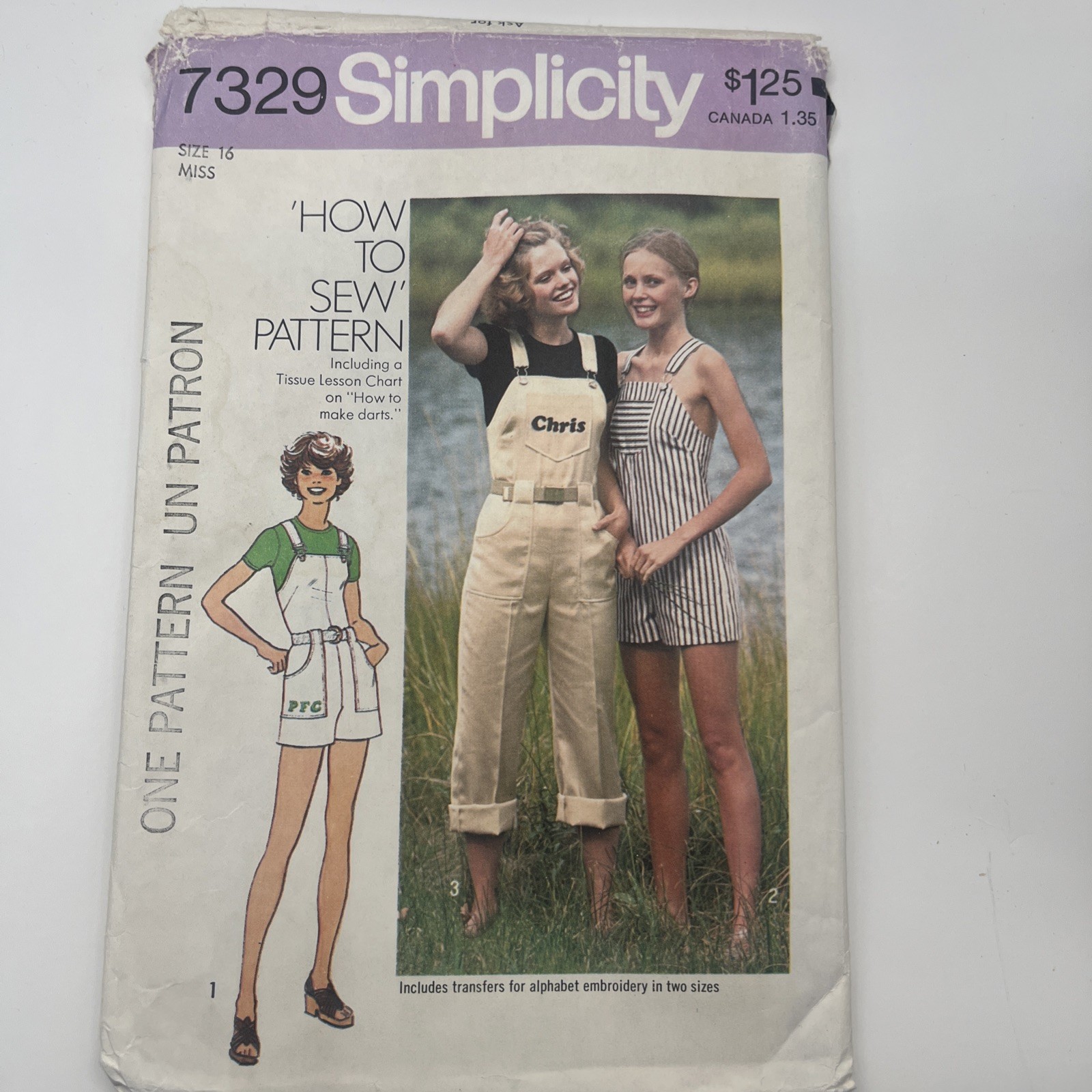 Vintage 1976 Simplicity Pattern, 7329, Jumpsuit in Two Lengths Vintage 1976 Simplicity Pattern, 7329, Jumpsuit in Two Lengths