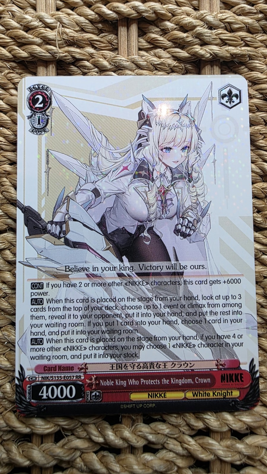 Crown RR NIK/S135-E057 RR Nikke Vol 2 Double Rare Holo Weiss Schwarz NM/M