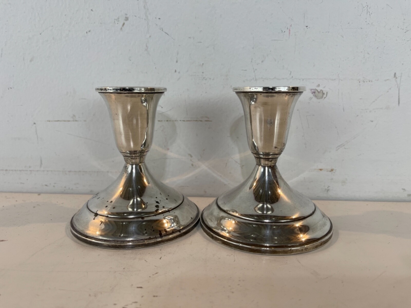Vintage Towle Sterling Pair of Weighted Candle Holders #512 Vintage Towle Sterling Pair of Weighted Candle Holders #512
