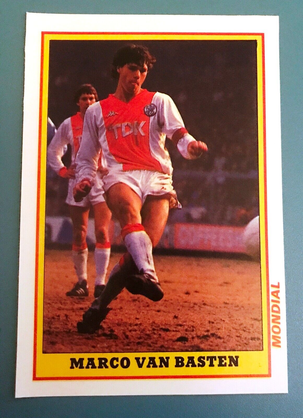 MARCO VAN BASTEN AJAX AMSTERDAM 1987 ORIGINAL ROOKIE CARD WORLD FOOTBALL CARD