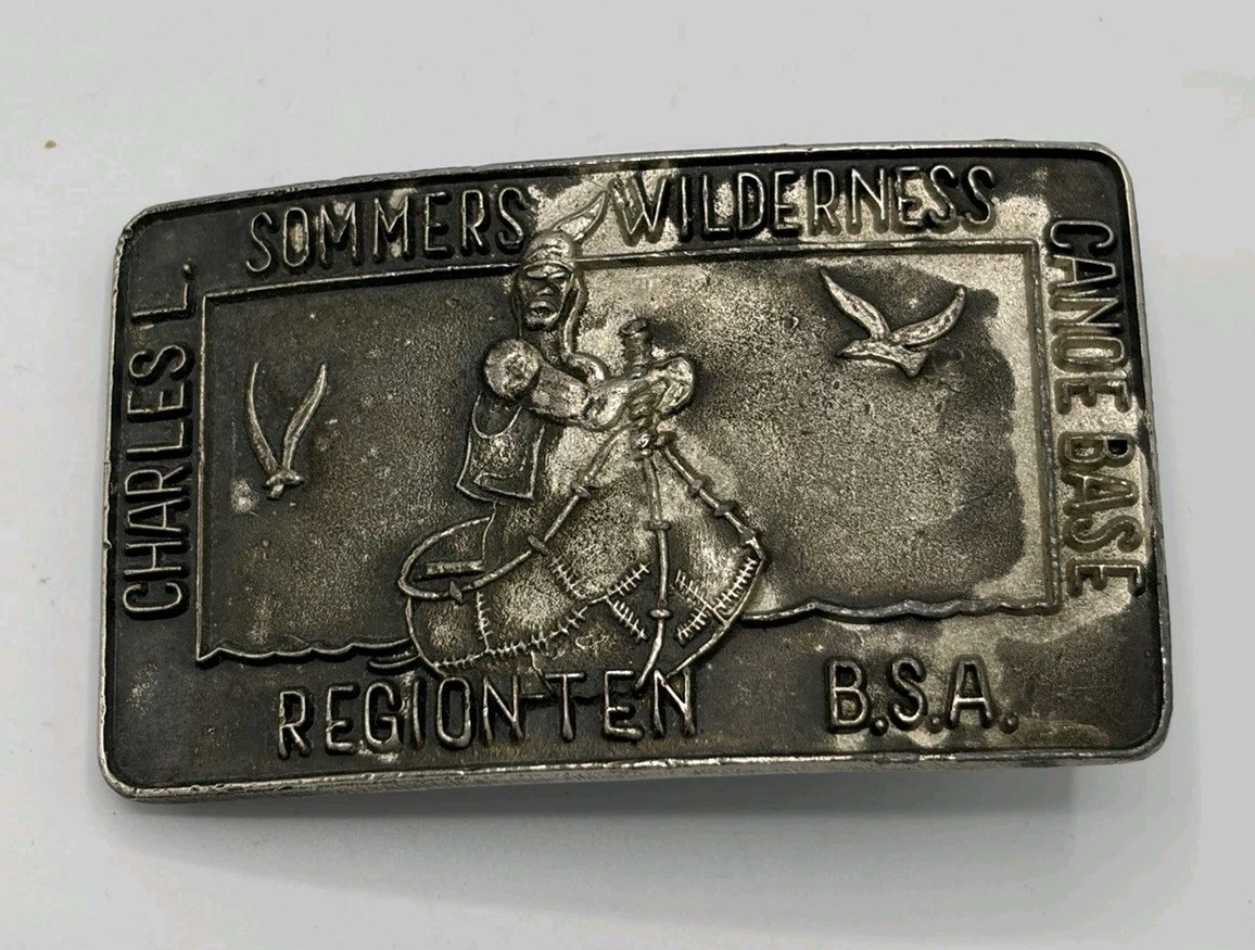 Boy Scouts Region Ten BSA National Award Belt Buckle Charles Sommers Canoe Base Boy Scouts Region Ten BSA National Award Belt Buckle Charles Sommers Canoe Base
