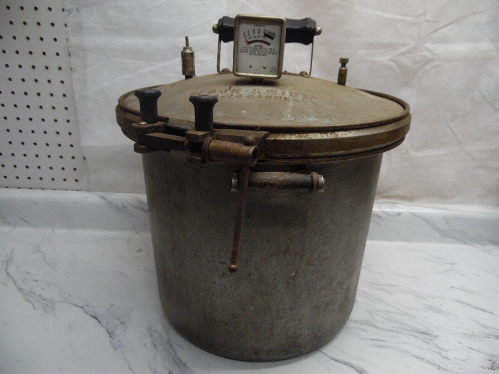🎆🎈 Vtg Kook-Kwick Steam pressure Cooker No 10-20 Rare square gauge Canner🎆🎆