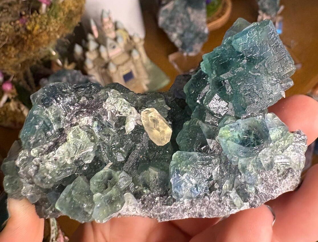 Blue-Green Fluorite on Sphalerite | Natural Mineral Specimen | China Blue-Green Fluorite on Sphalerite | Natural Mineral Specimen | China
