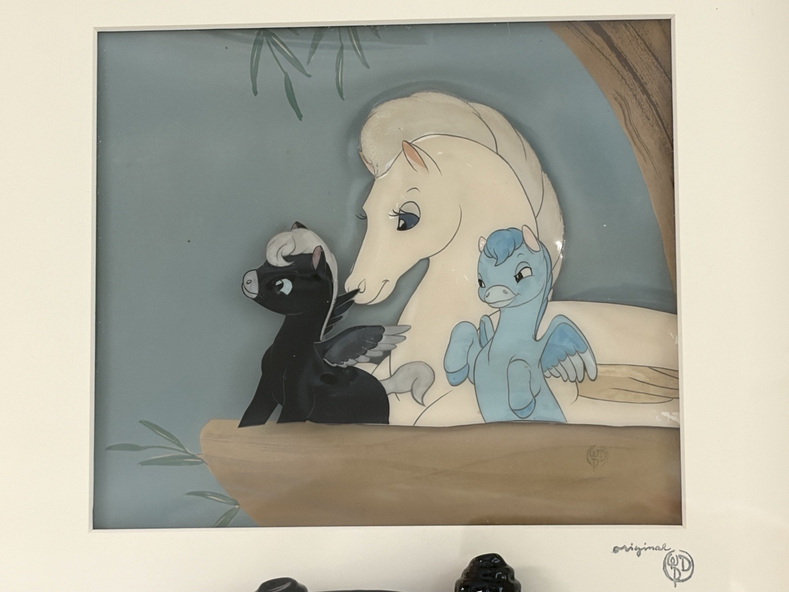Fantasia Pegasus Mother and Baby Production Cel Courvoisier Setup Disney 1940 Fantasia Pegasus Mother and Baby Production Cel Courvoisier Setup Disney 1940