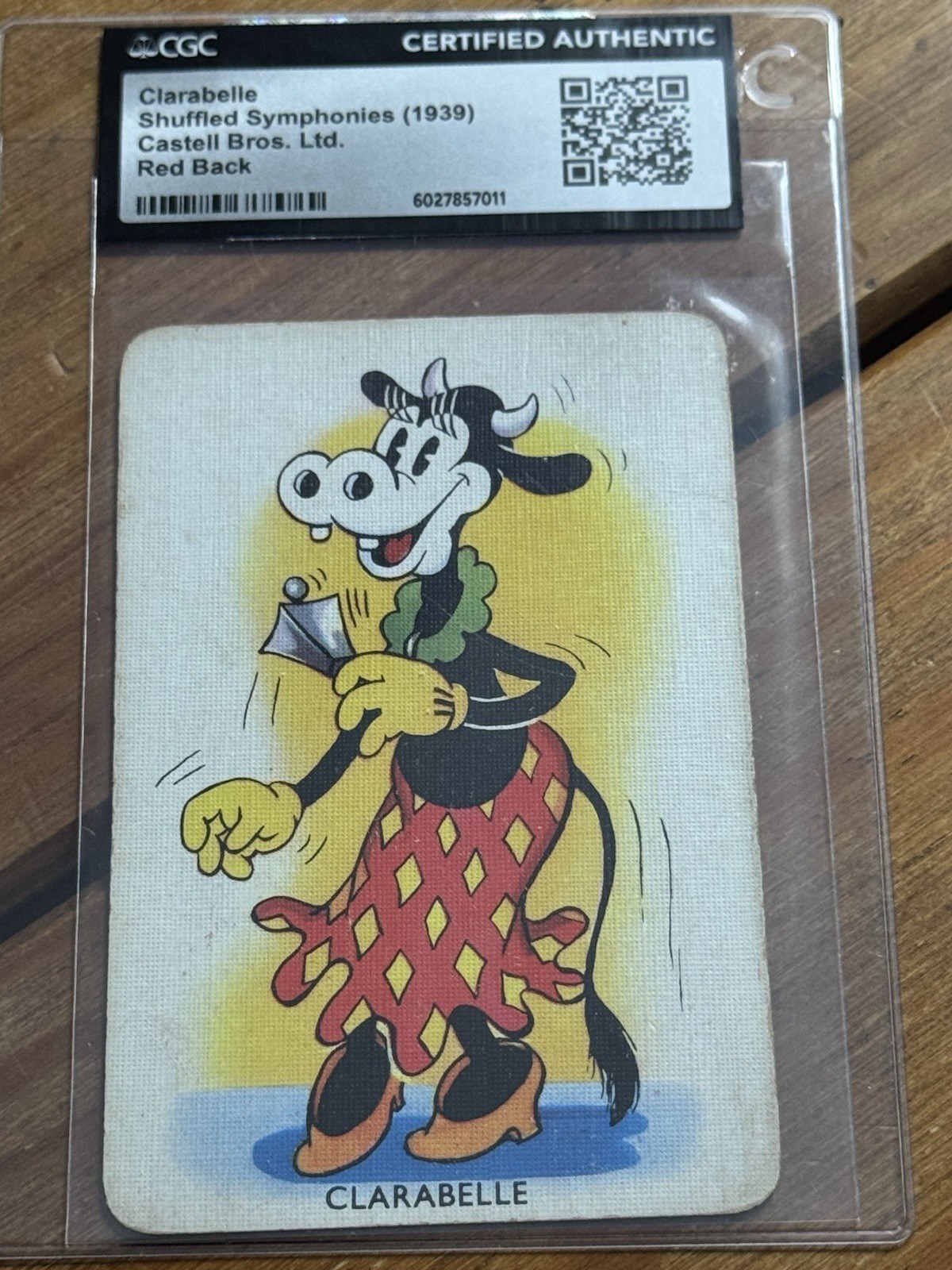 1939 Castell Bros. Disney Shuffled Symphonies Clarabelle Cow Red Back VG+ 1939 Castell Bros. Disney Shuffled Symphonies Clarabelle Cow Red Back VG+