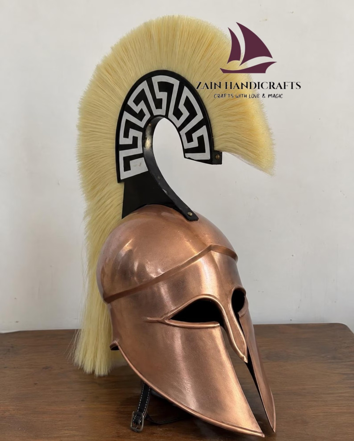 ZAIN Greek Corinthian Helmet Spartan Warrior Ancient Hoplite Horsehair crest ZAIN Greek Corinthian Helmet Spartan Warrior Ancient Hoplite Horsehair crest