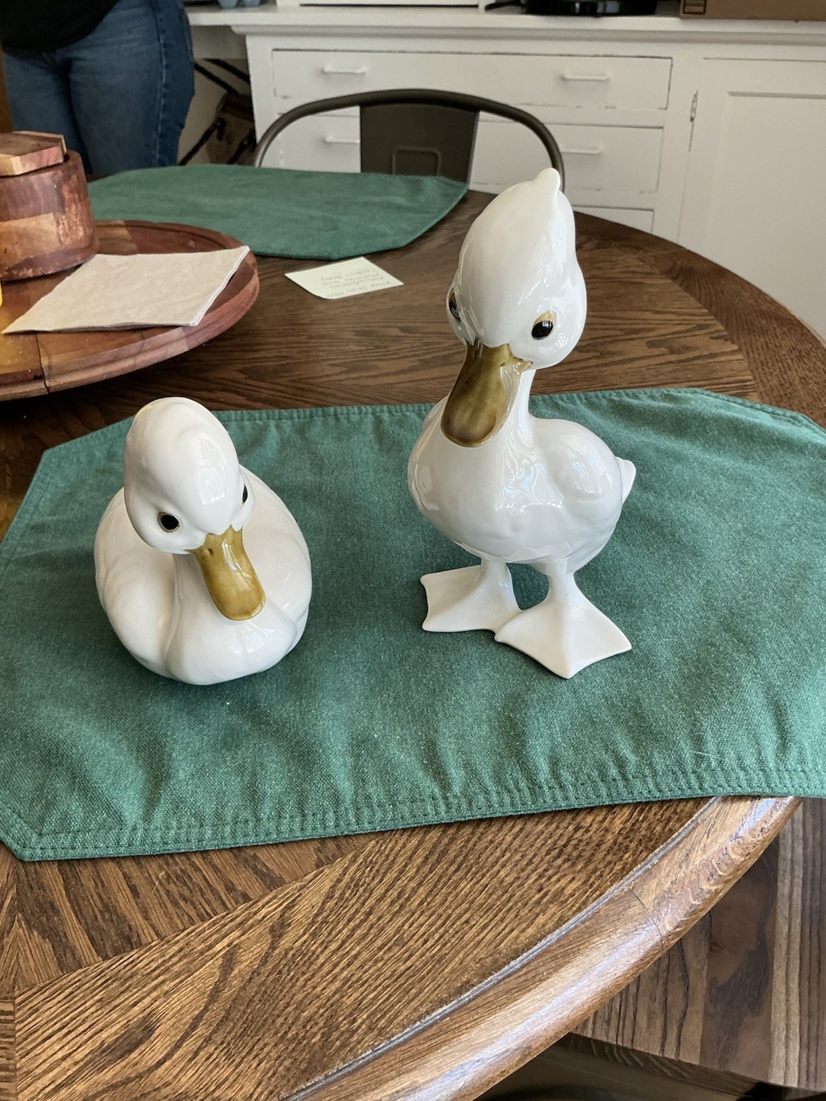 Vintage MCM Porcelain Ducks Made In USA Set of 2 Hand Painted