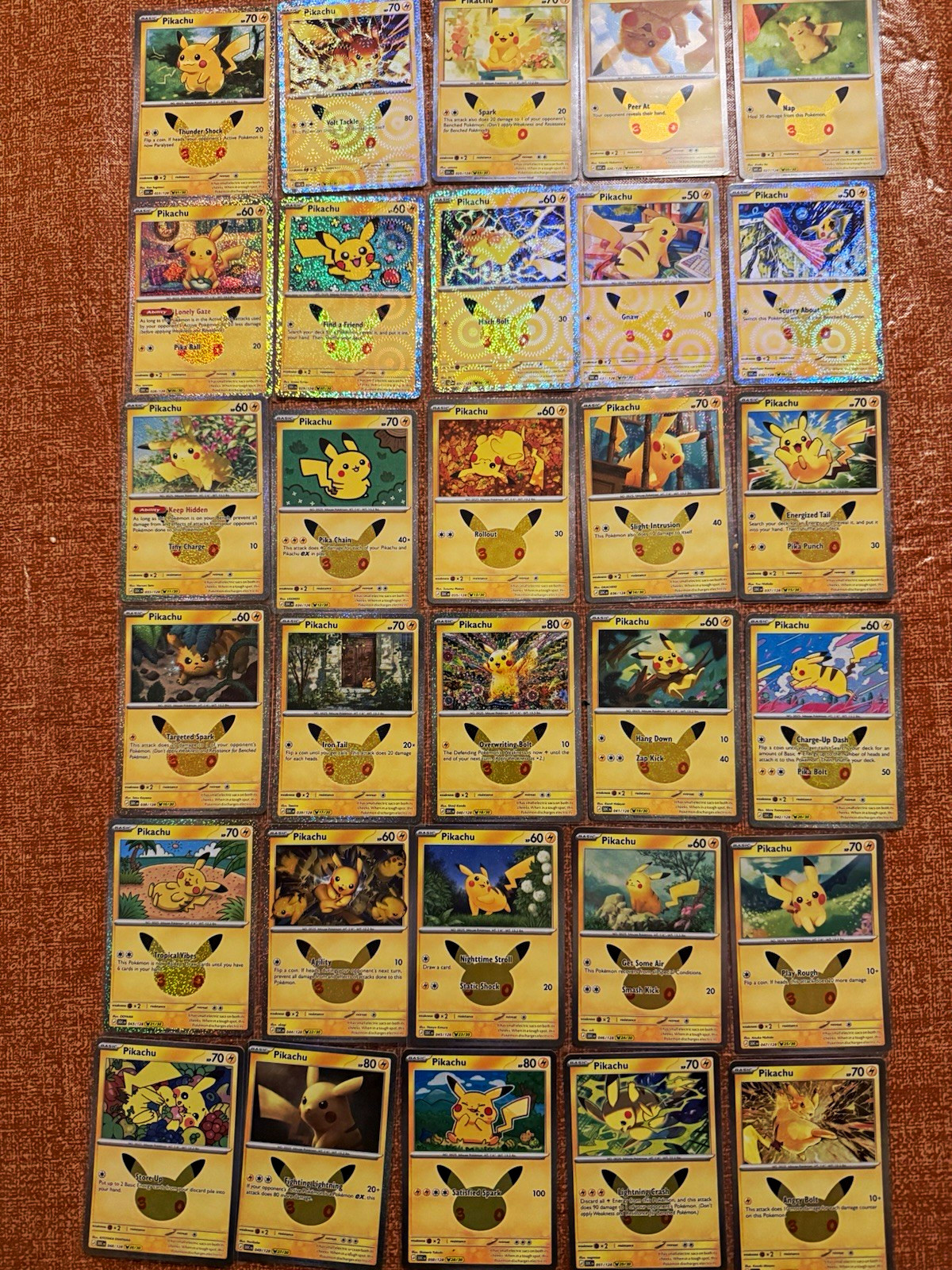 Pokémon TCG 30th Celebrations ALL 30 Pikachu cards English NM