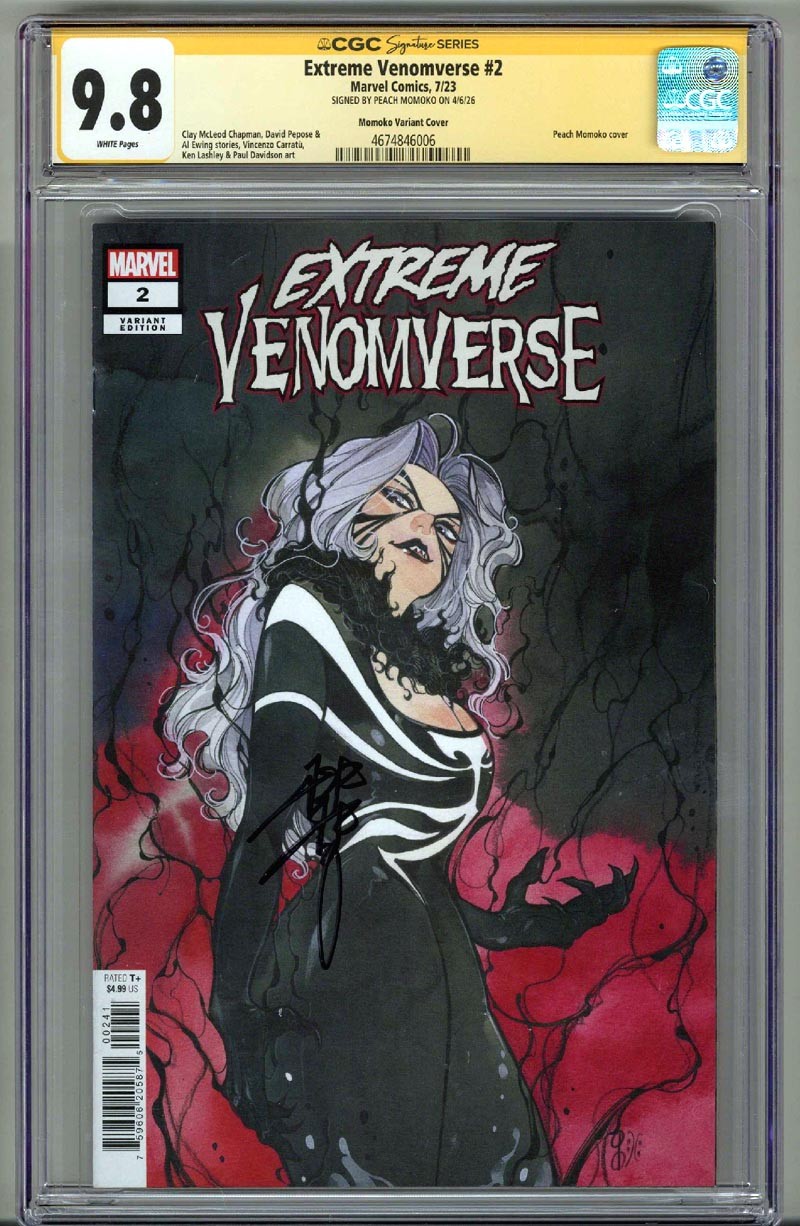 EXTREME VENOMVERSE #2 CGC 9.8 SS SIGNED PEACH MOMOKO VARIANT COVER LOW POP RARE EXTREME VENOMVERSE #2 CGC 9.8 SS SIGNED PEACH MOMOKO VARIANT COVER LOW POP RARE