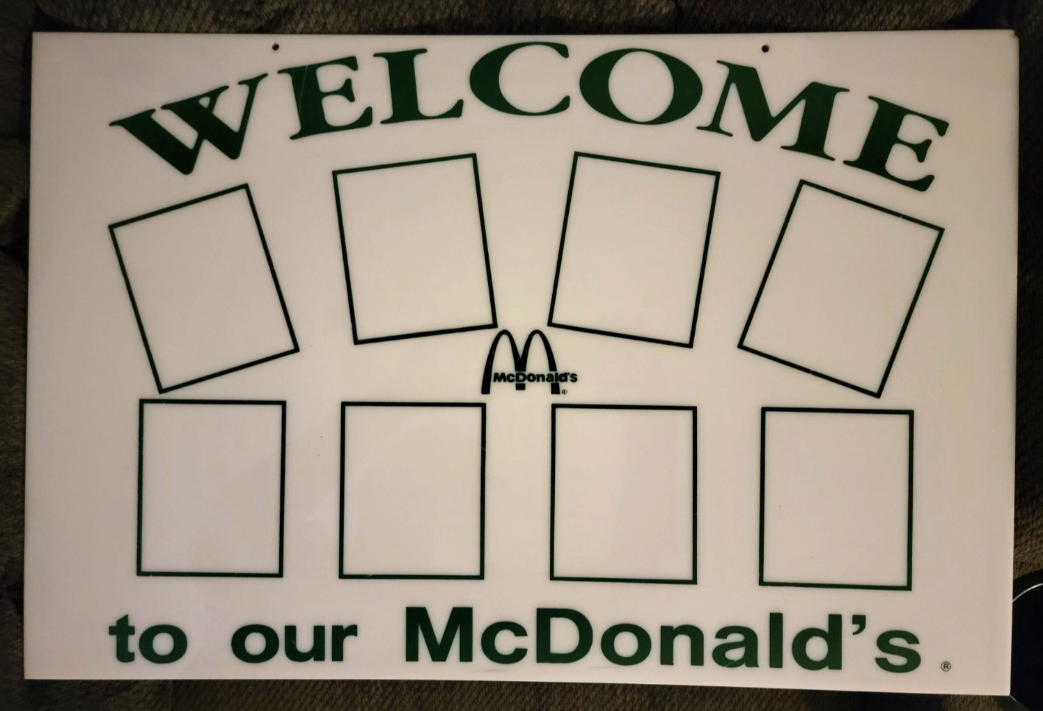 Vintage Welcome to our McDonald’s Employee Photo Board 1980s Arches Retro 24x16
