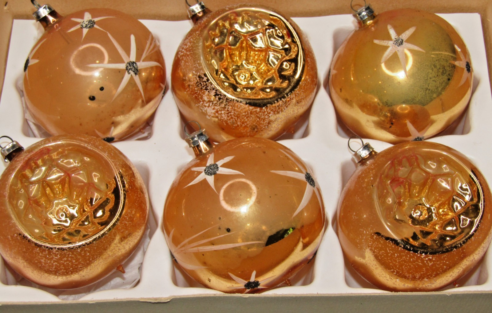 Lot VTG Glass Stencil Glitter FALLING STAR Indent BALL Christmas Ornament German Lot VTG Glass Stencil Glitter FALLING STAR Indent BALL Christmas Ornament German