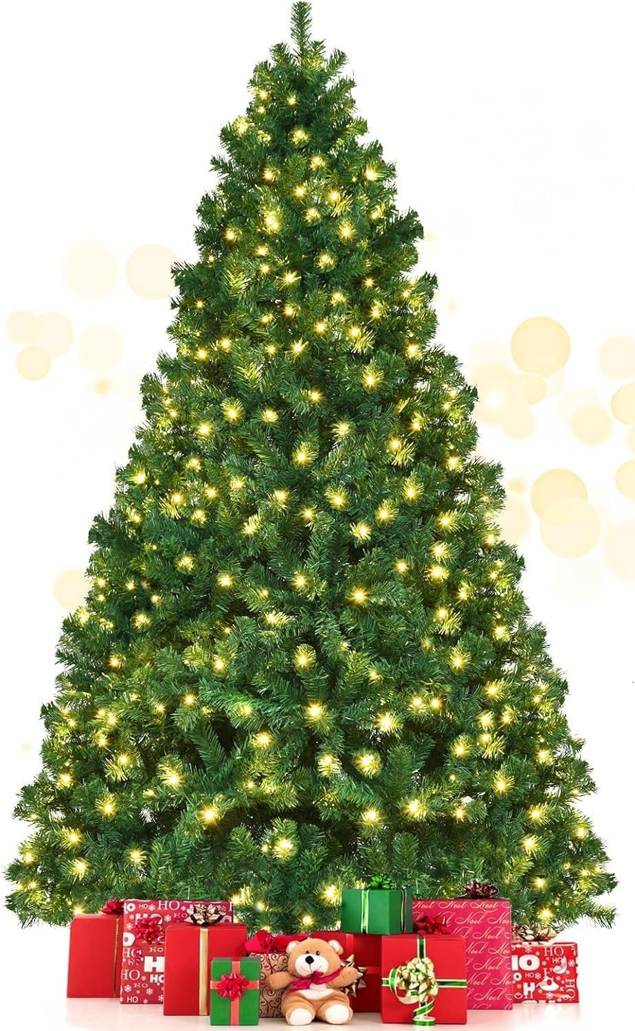 7.5ft Prelit Christmas Tree, Indoor Xmas Tree w/ 1346 PVC Branch, Pre-Strung 400 7.5ft Prelit Christmas Tree, Indoor Xmas Tree w/ 1346 PVC Branch, Pre-Strung 400