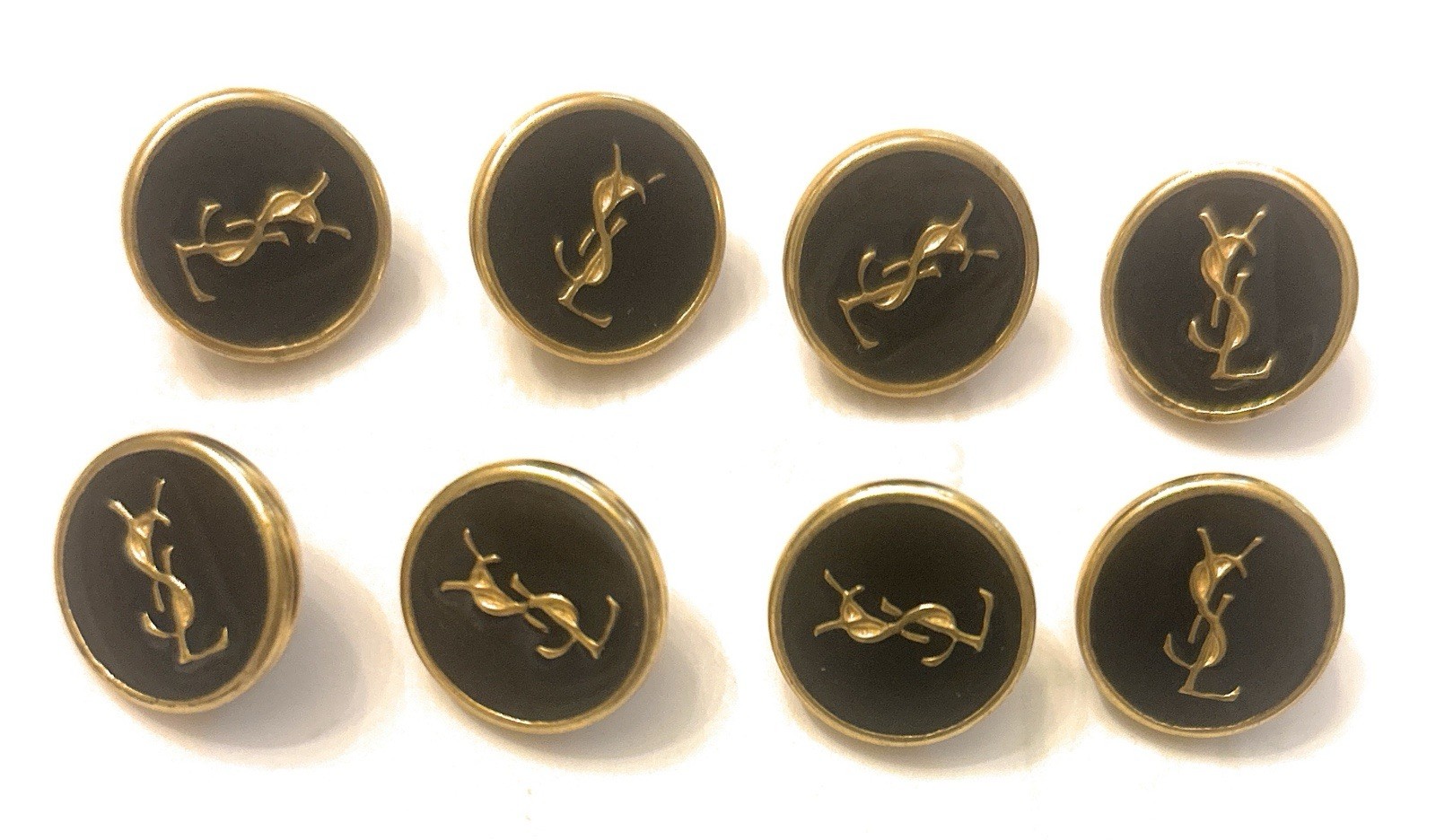 8 YSL Yves Saint Laurent Gold Button With Black 5/8” 8 YSL Yves Saint Laurent Gold Button With Black 5/8”