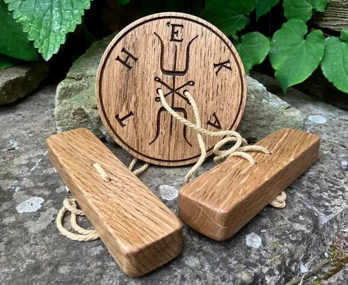 Natural Engraved Wood Hekate Spinning Divine Wheel STROPHOLOS / IYNX WHEEL Natural Engraved Wood Hekate Spinning Divine Wheel STROPHOLOS / IYNX WHEEL