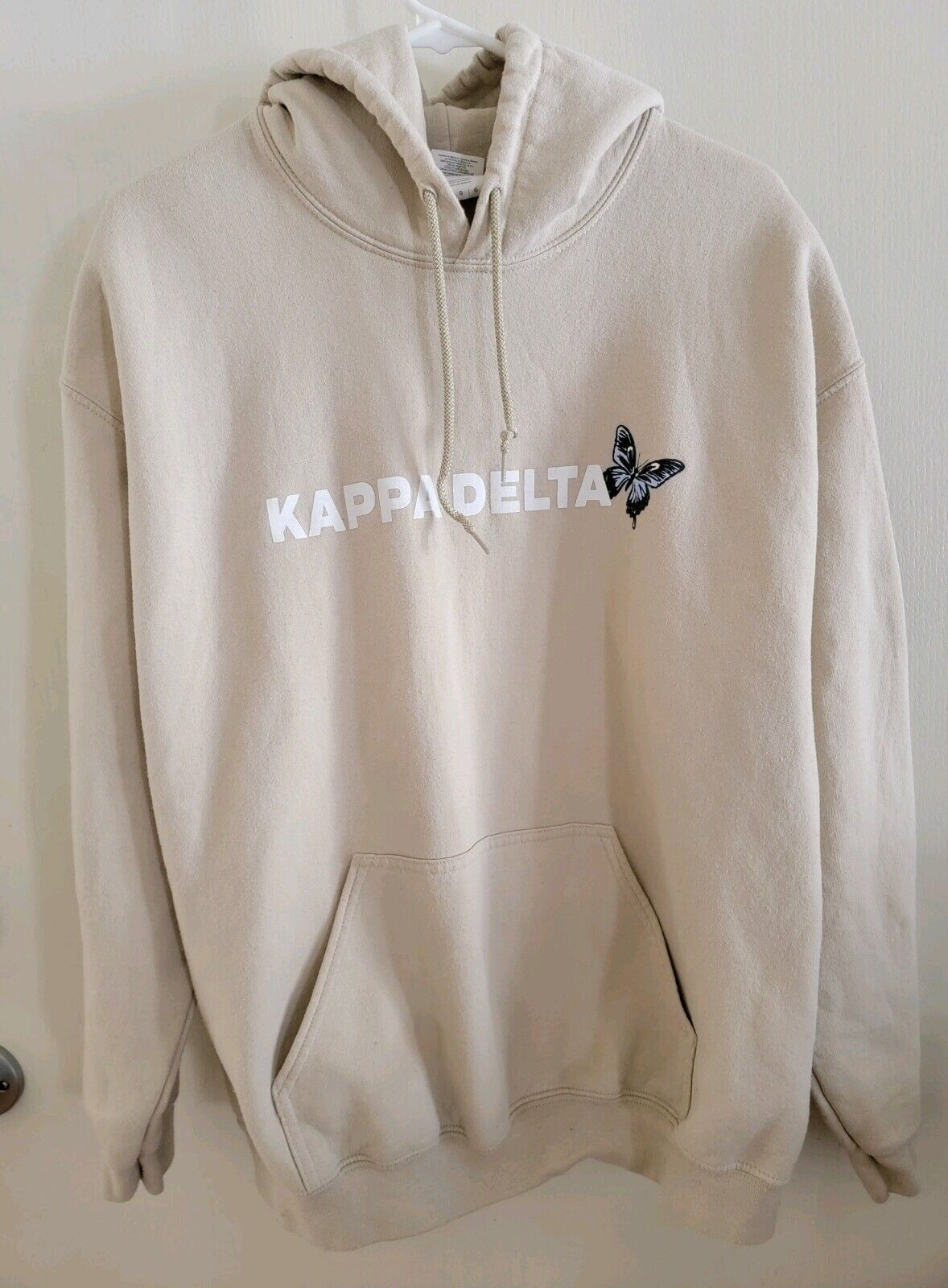 Kappa Delta Hoodie, Butterfly Chapter, Cream Color, Size L, Ex Condition Kappa Delta Hoodie, Butterfly Chapter, Cream Color, Size L, Ex Condition
