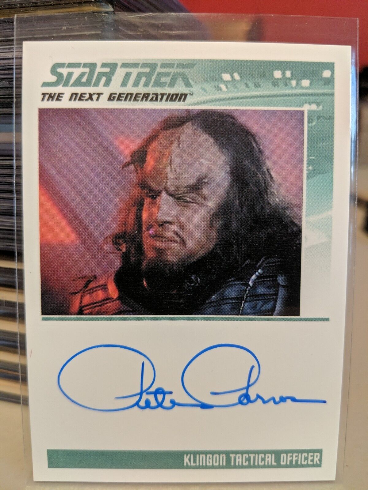 Star Trek TNG Portfolio Prints Peter Parros Autograph Card as Klingon Officer VL