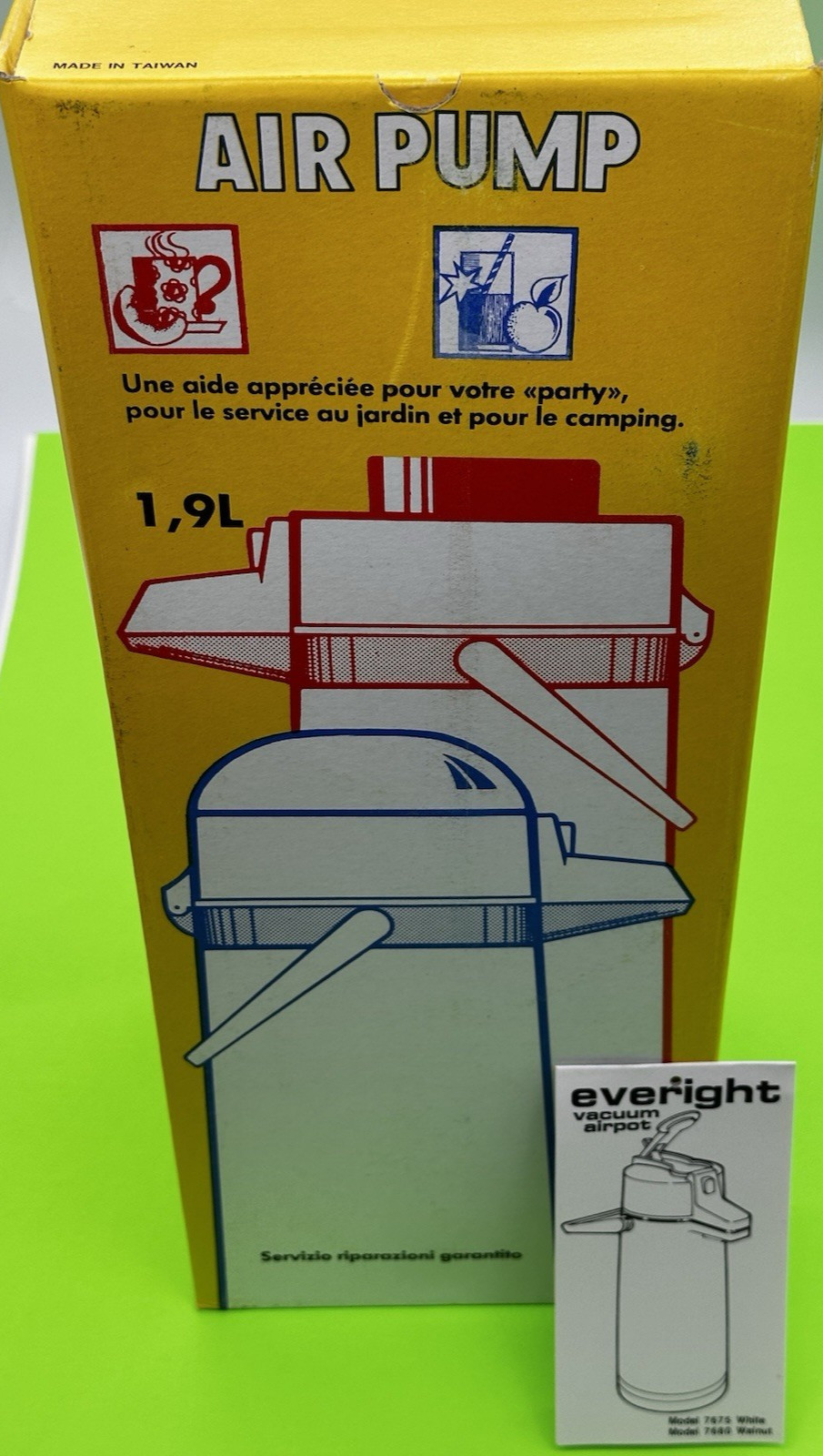 Vacuum Sealed Vtg 70's Thermos Pump  King  Brand Air Pot Hot Cold NOS NIB White