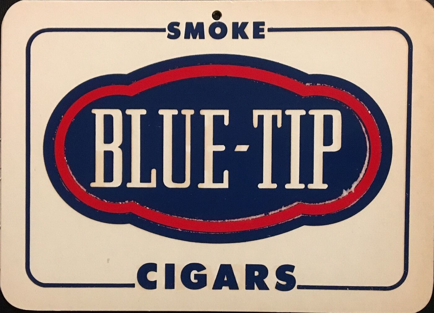 1930's Vintage Blue-Tip Cigar Fan Hanger Sign - "NEW OLD STOCK"