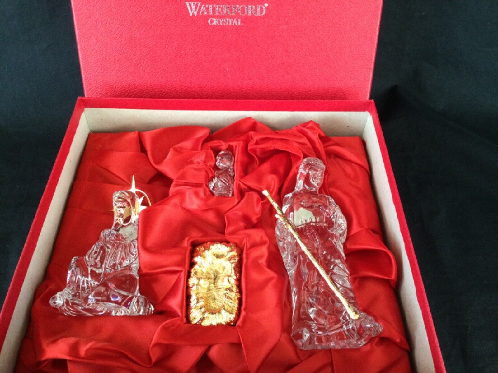 NEW IN BOX * Waterford Crystal Millennium Nativity Set with Gold Accent