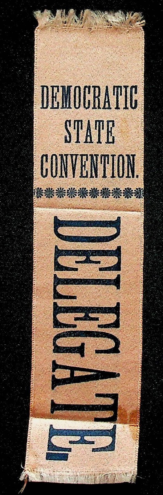 Democratic State Convention 1920's-1930's Original Pink Delegate Ribbon 7" Democratic State Convention 1920's-1930's Original Pink Delegate Ribbon 7"