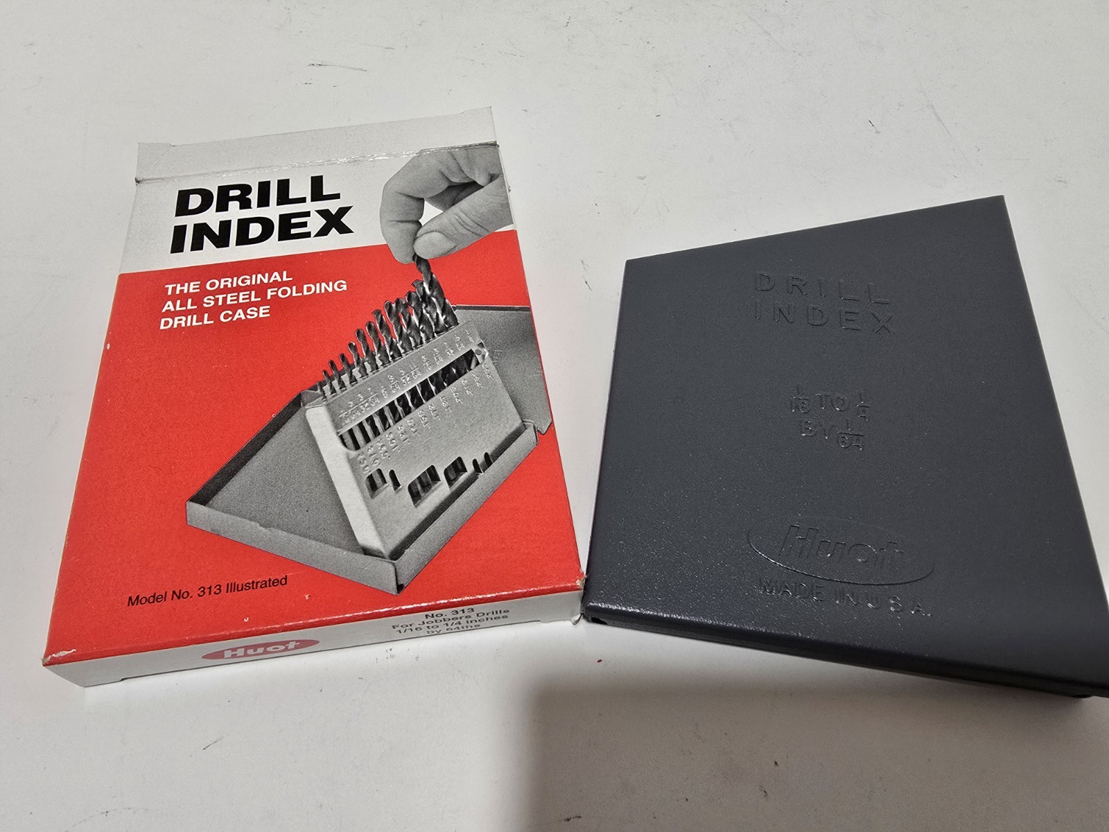 NOS Vintage Huot Drill Index No. 313 New 1/16" - 1/4" By 64ths Made In The USA