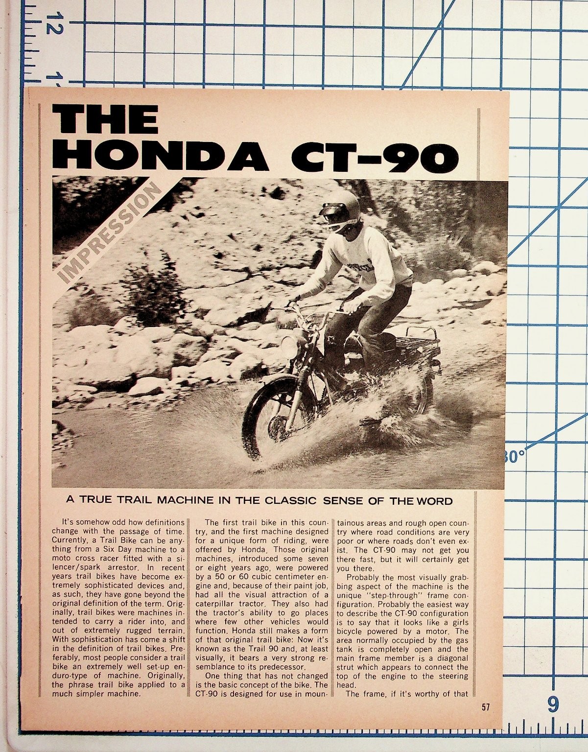 Vintage 1960s Honda CT-90 Trail Motorcycle Magazine Article Clipping Ephemera Vintage 1960s Honda CT-90 Trail Motorcycle Magazine Article Clipping Ephemera