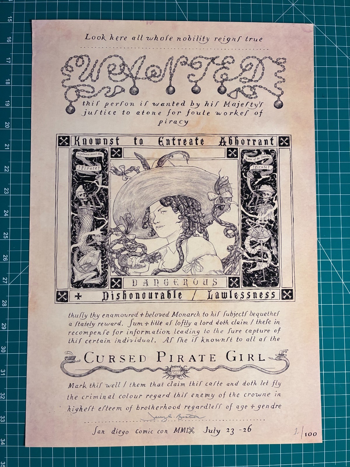 Cursed Pirate Girl RARE 2009 SDCC Wanted Poster (#1 of 100) signed Cursed Pirate Girl RARE 2009 SDCC Wanted Poster (#1 of 100) signed
