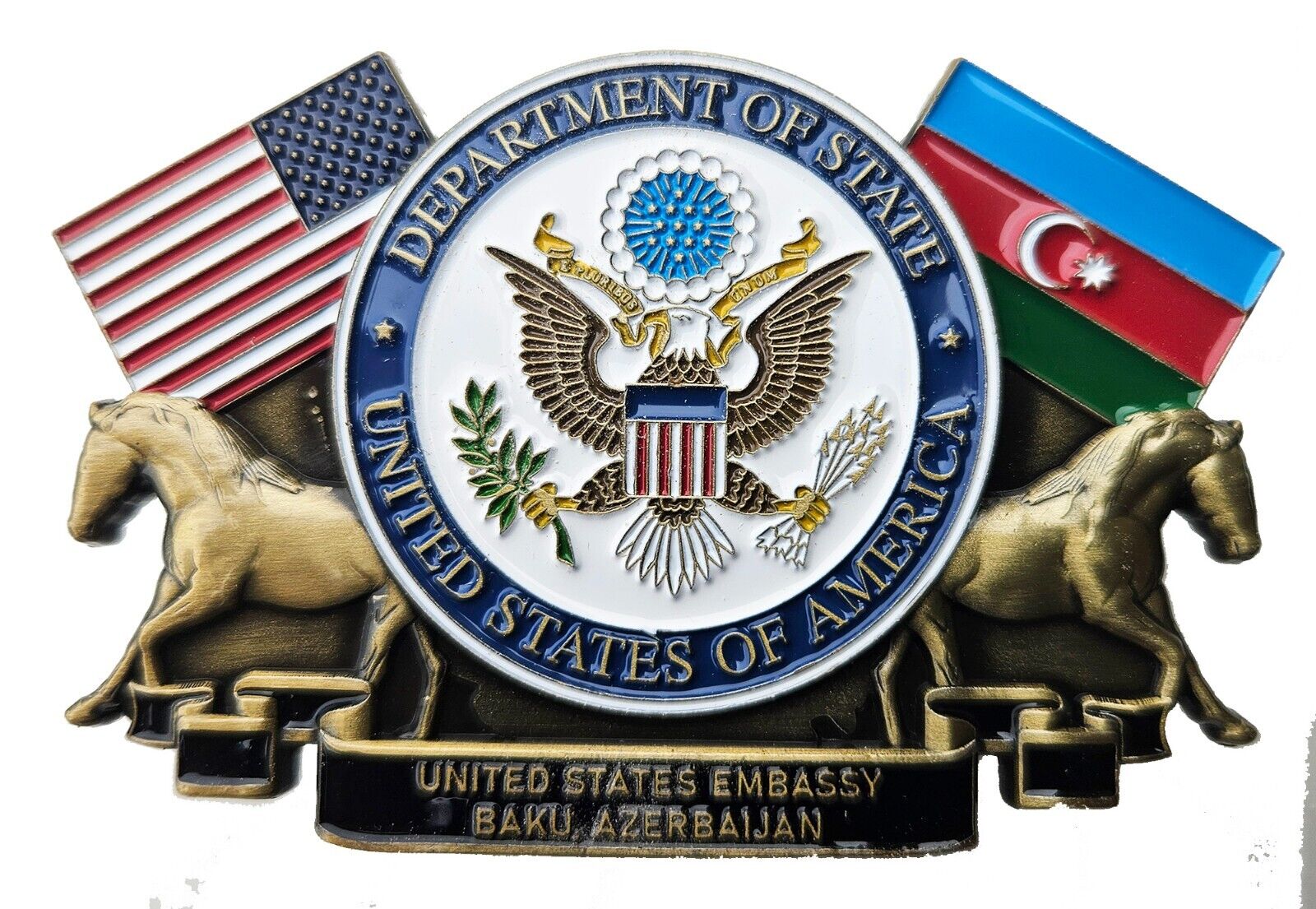 US STATE DEPARTMENT US EMBASSY BAKU AZERBIAJAN COMMEMORATIVE CHALLENGE COIN 199