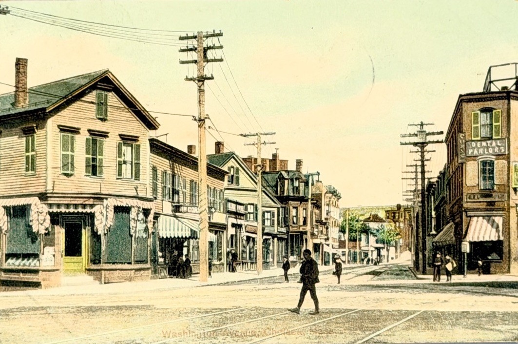 Washington Ave Chelsea MA Massachusetts Postcard Dental Parlors Street View 1908 Washington Ave Chelsea MA Massachusetts Postcard Dental Parlors Street View 1908