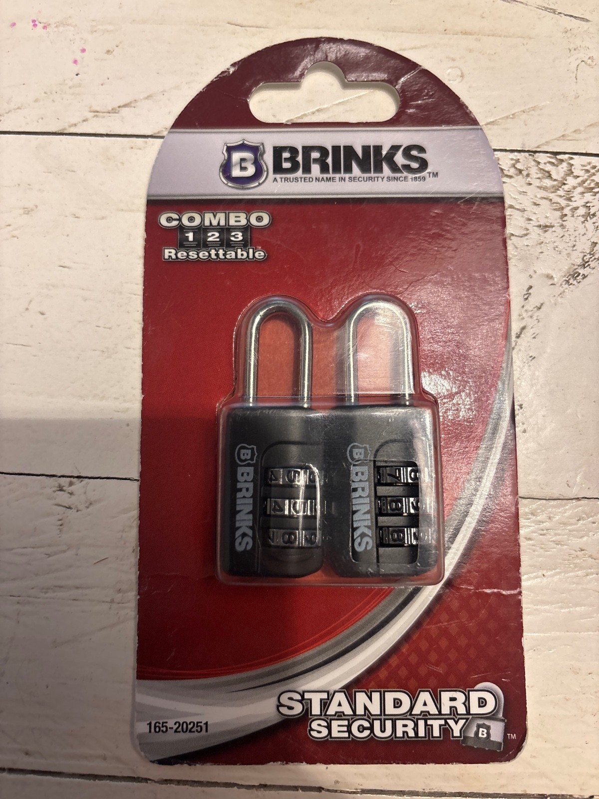 2pk Brinks 3 Dial Resettable Combination 2pk Brinks 3 Dial Resettable Combination