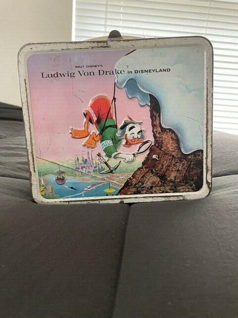 RARE Vintage Disneyland Metal Lunchbox Ludwig Von Drake.1961 By Aladdin.Inc USA