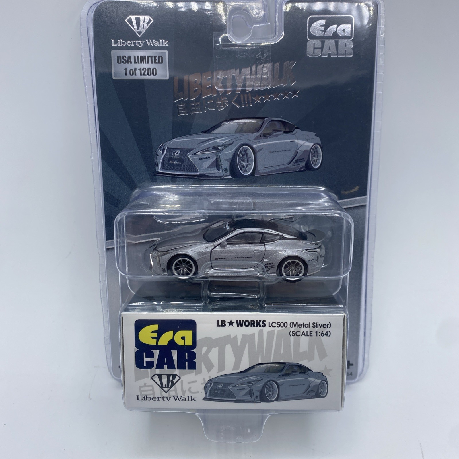 Era Car 1/64 Liberty Walk Lexus Lc500 Metal Silver Era Car 1/64 Liberty Walk Lexus Lc500 Metal Silver