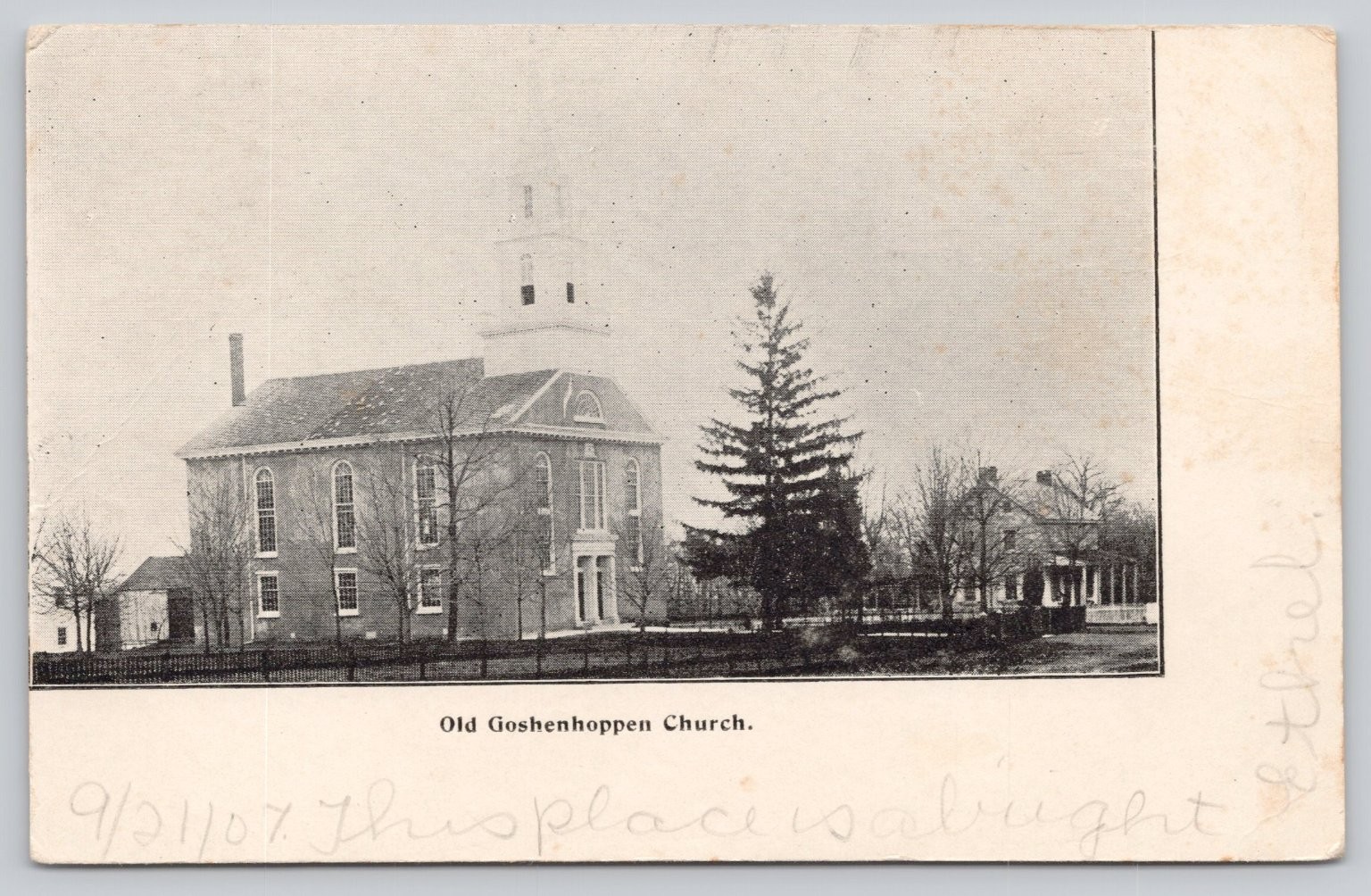 Old Goshenhoppen Church Milfordville PA 1907 Real Photo Postcard RPPC