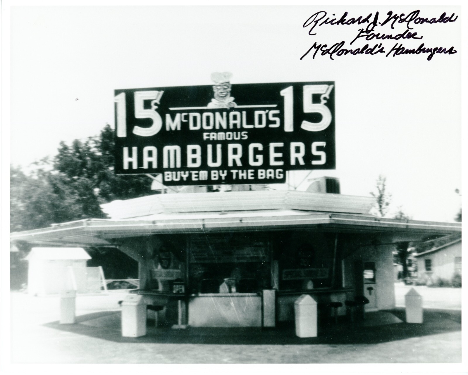 Richard J. McDonald ~ Signed Autographed 1st McDonald's as "Founder" ~ PSA DNA