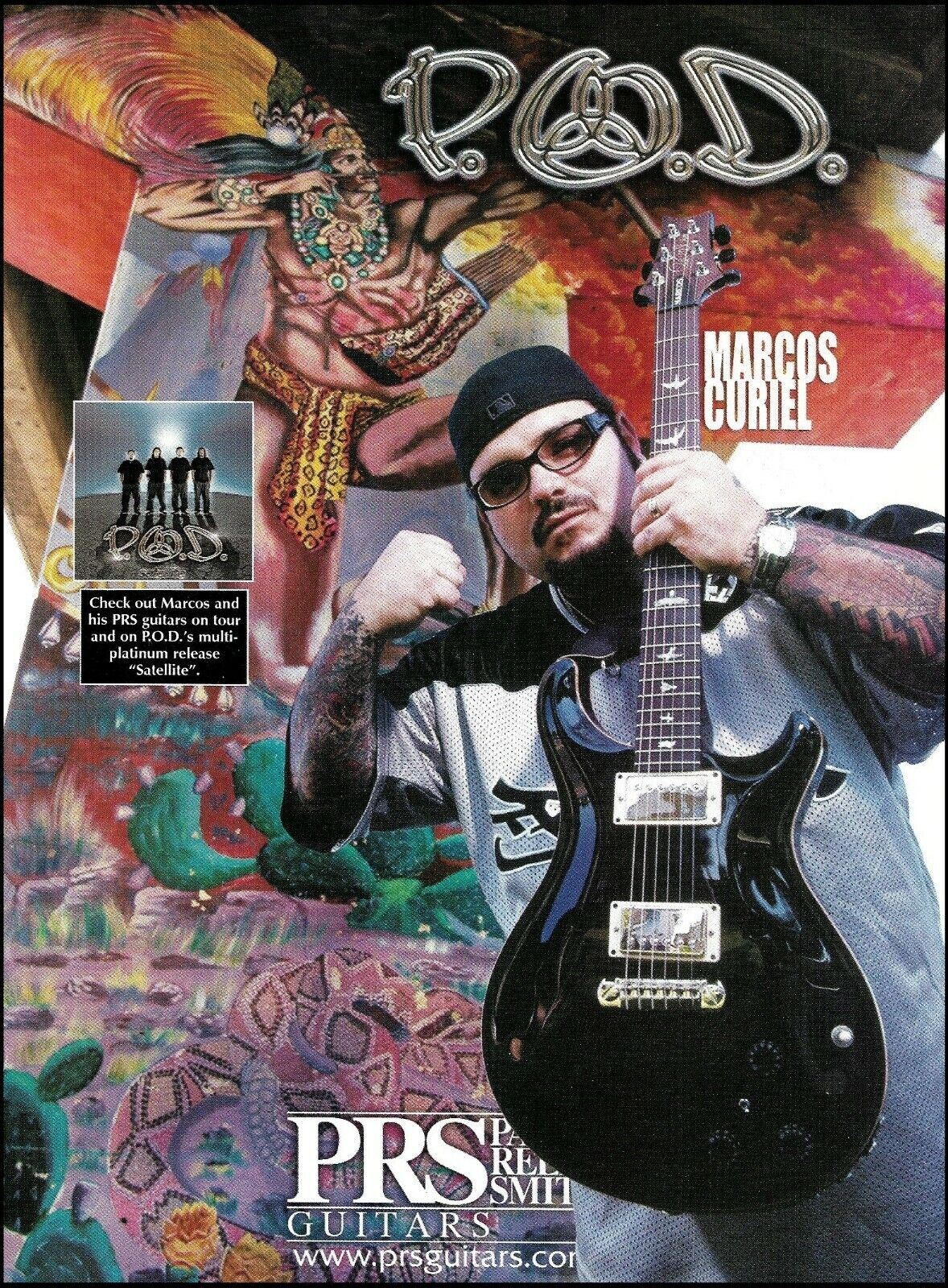P.O.D. Marcos Curiel Signature PRS guitar advertisement 2002 ad print