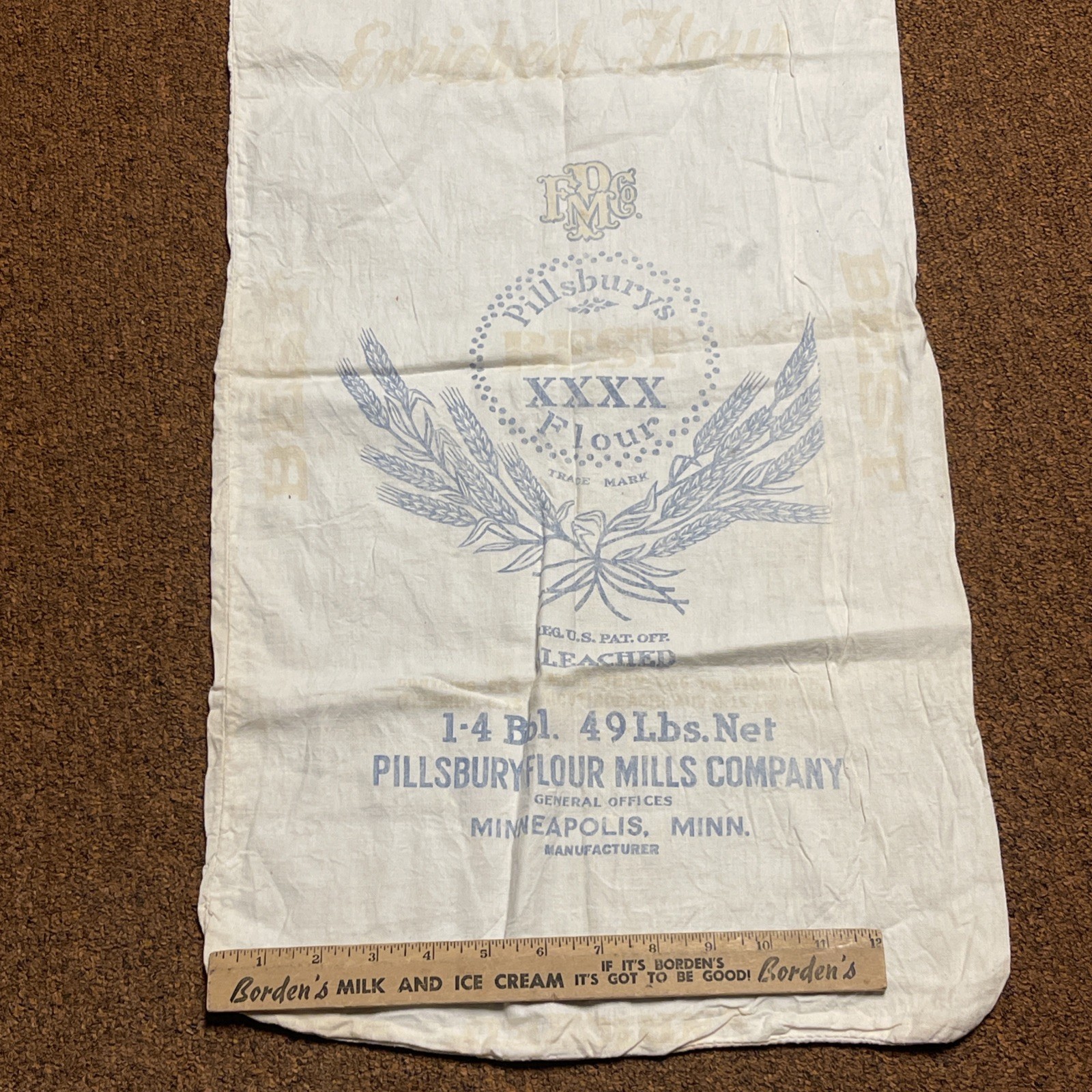Vintage Pillsbury Bakery Flour Sack 14" X 26" Vintage Pillsbury Bakery Flour Sack 14" X 26"