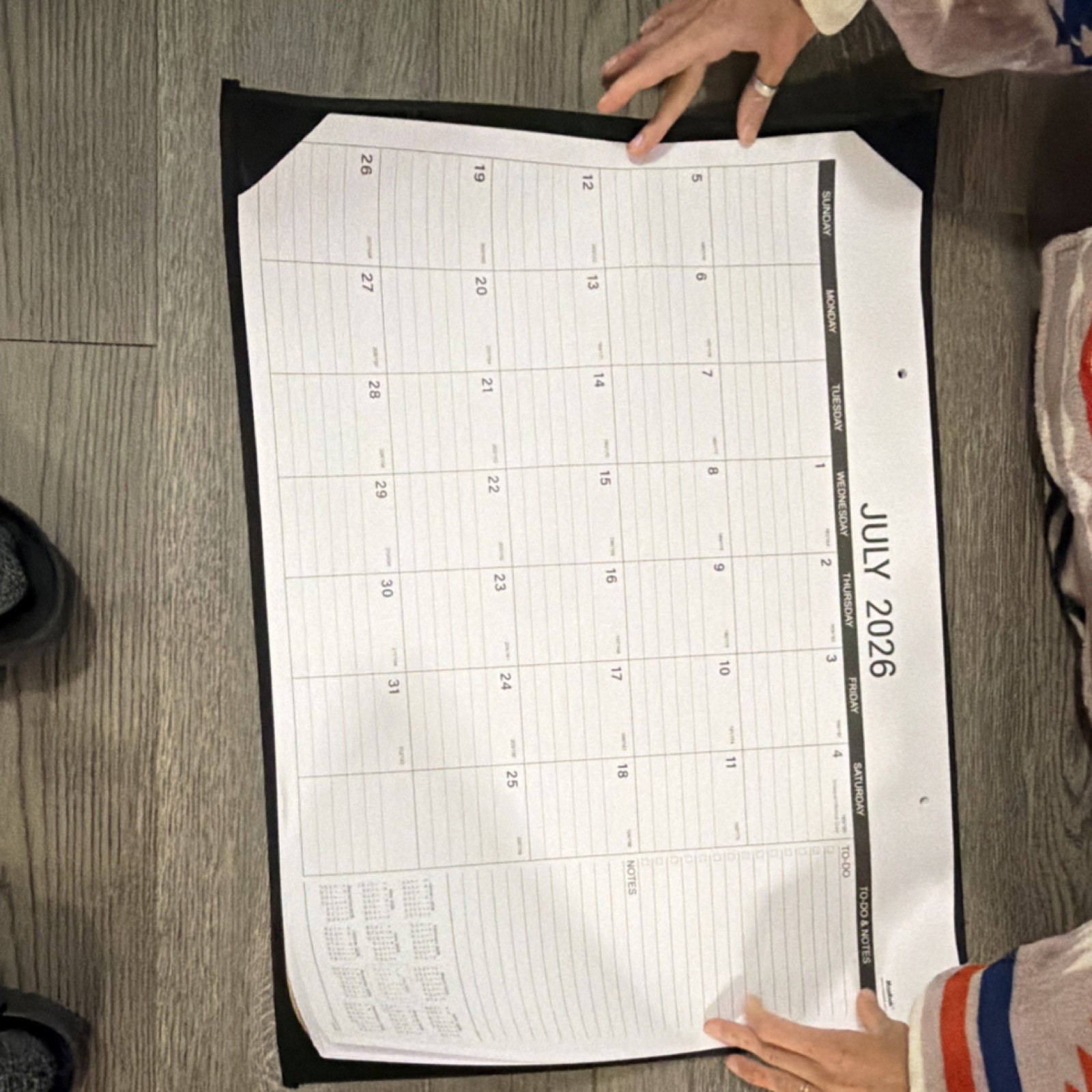 2026-2027 Desk Calendar - July 2026 - Dec 2027, 18 Months 17" x 12", black 2026-2027 Desk Calendar - July 2026 - Dec 2027, 18 Months 17" x 12", black