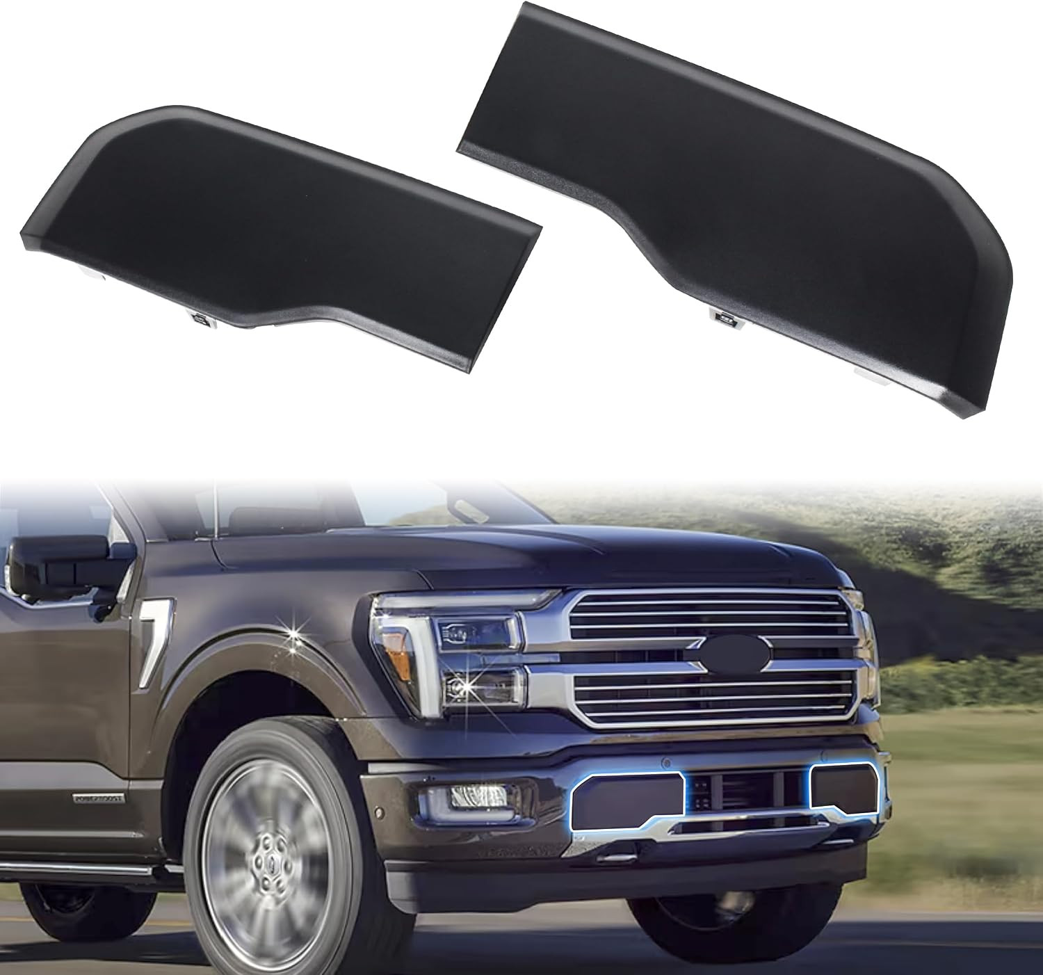 Front Bumper Guards Pads for 2024-2025 Ford F-150,Front Bumper Inserts Protectiv Front Bumper Guards Pads for 2024-2025 Ford F-150,Front Bumper Inserts Protectiv