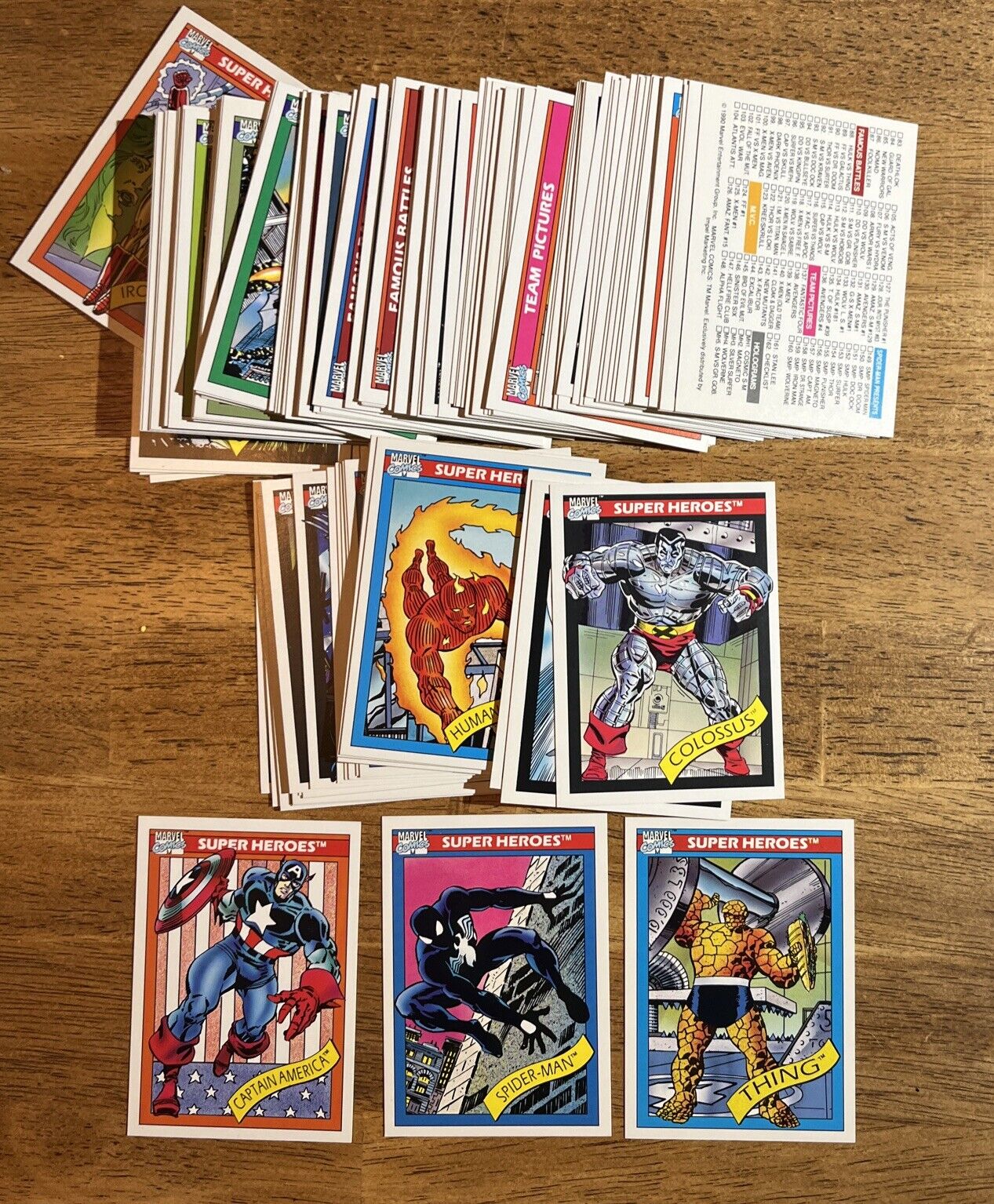1990 Impel Marvel Trading Cards Near Complete Set - 153/162. NM+.