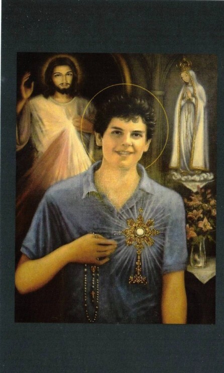 St Carlo Acutis (Apostle of the Eucharist), Official Prayer Card, New # PC-113