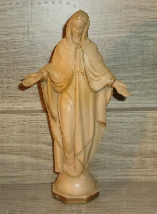 Vintage Madonna Virgin Mary Catholic Statue Plastic Celluloid? Figurine 6”
