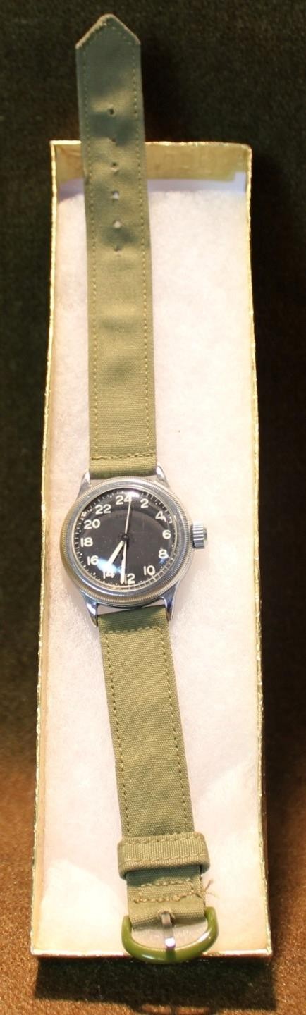 DATED 1944 WWII US ARMY AIR FORCE TYPE A-11 24-HOUR ELGIN RUNS DATED 1944 WWII US ARMY AIR FORCE TYPE A-11 24-HOUR ELGIN RUNS