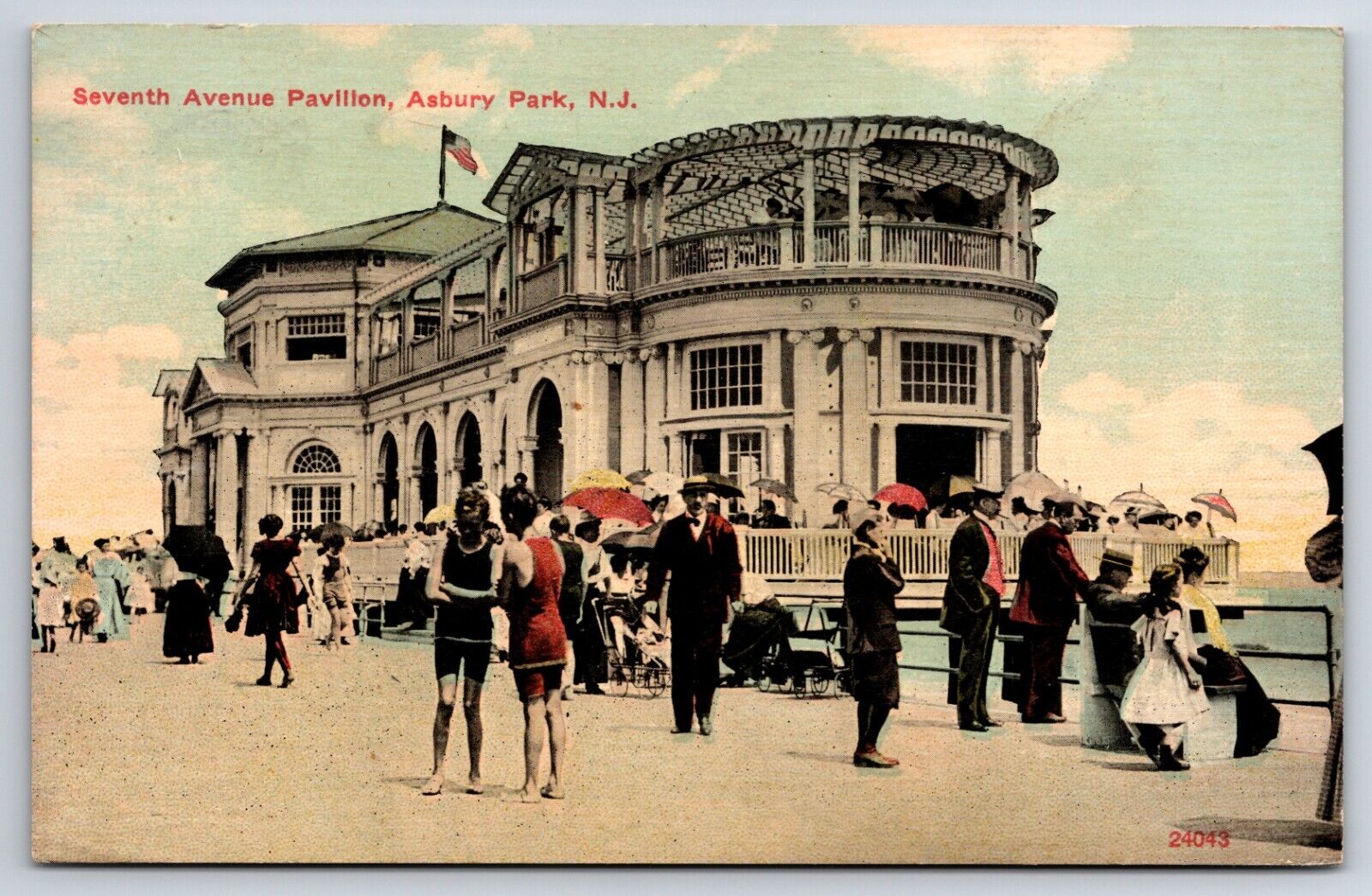 Seventh Avenue Pavillion Asbury Park New Jersey Vintage Postcard