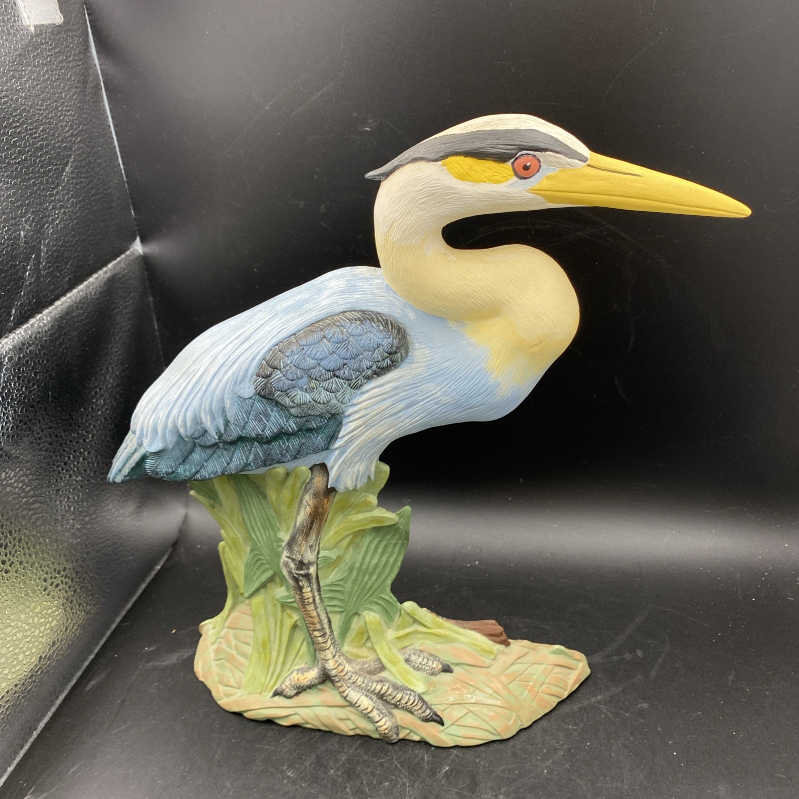 Vtg Great Blue Heron Figurine Hand Painted Ceramic Bird Statue Signed 1996 Vtg Great Blue Heron Figurine Hand Painted Ceramic Bird Statue Signed 1996