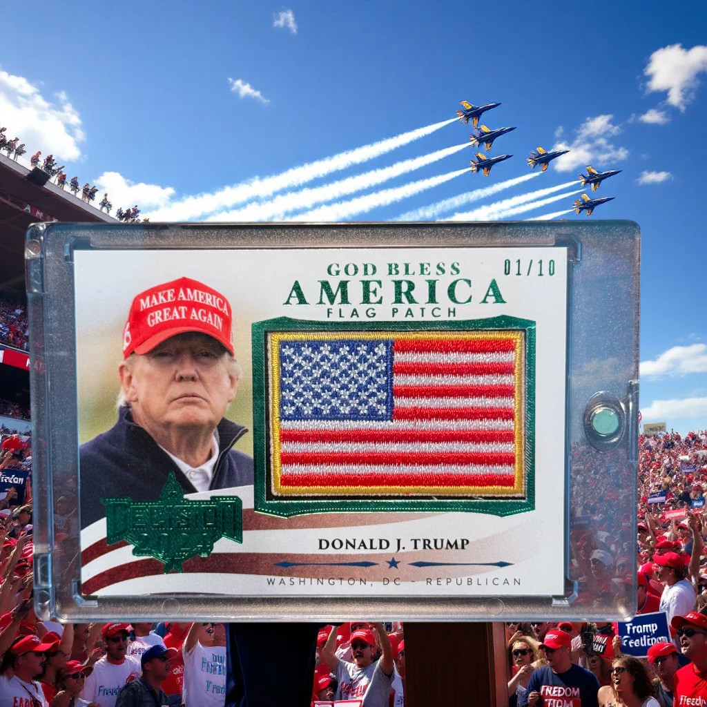 2024-25 DECISION DONALD TRUMP GREEN GBA FLAG PATCH 01/10 ALPHA 2024-25 DECISION DONALD TRUMP GREEN GBA FLAG PATCH 01/10 ALPHA