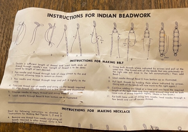 Vintage Kohner Bros Indian Bead Work Kit Rare Find Instructions Beads Native 