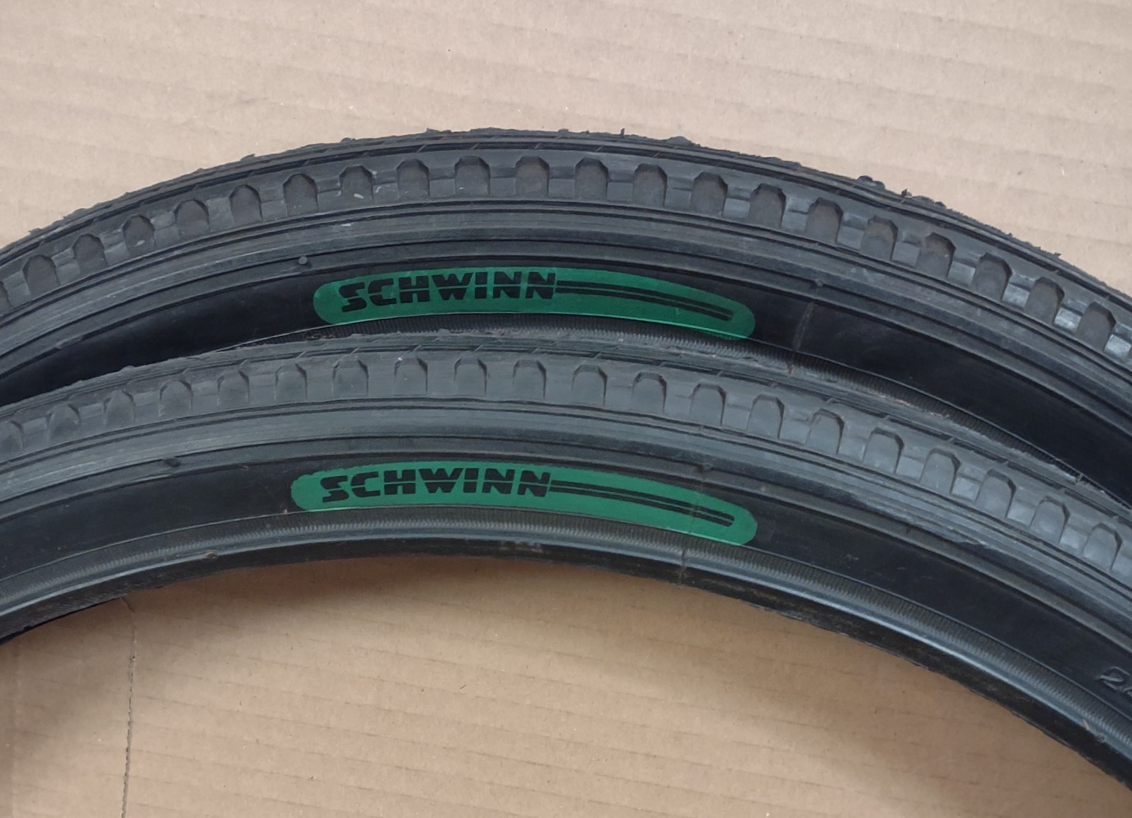 Vintage Bike Schwinn Tire Pair 24x 1 .75 in NOS Vintage Bike Schwinn Tire Pair 24x 1 .75 in NOS