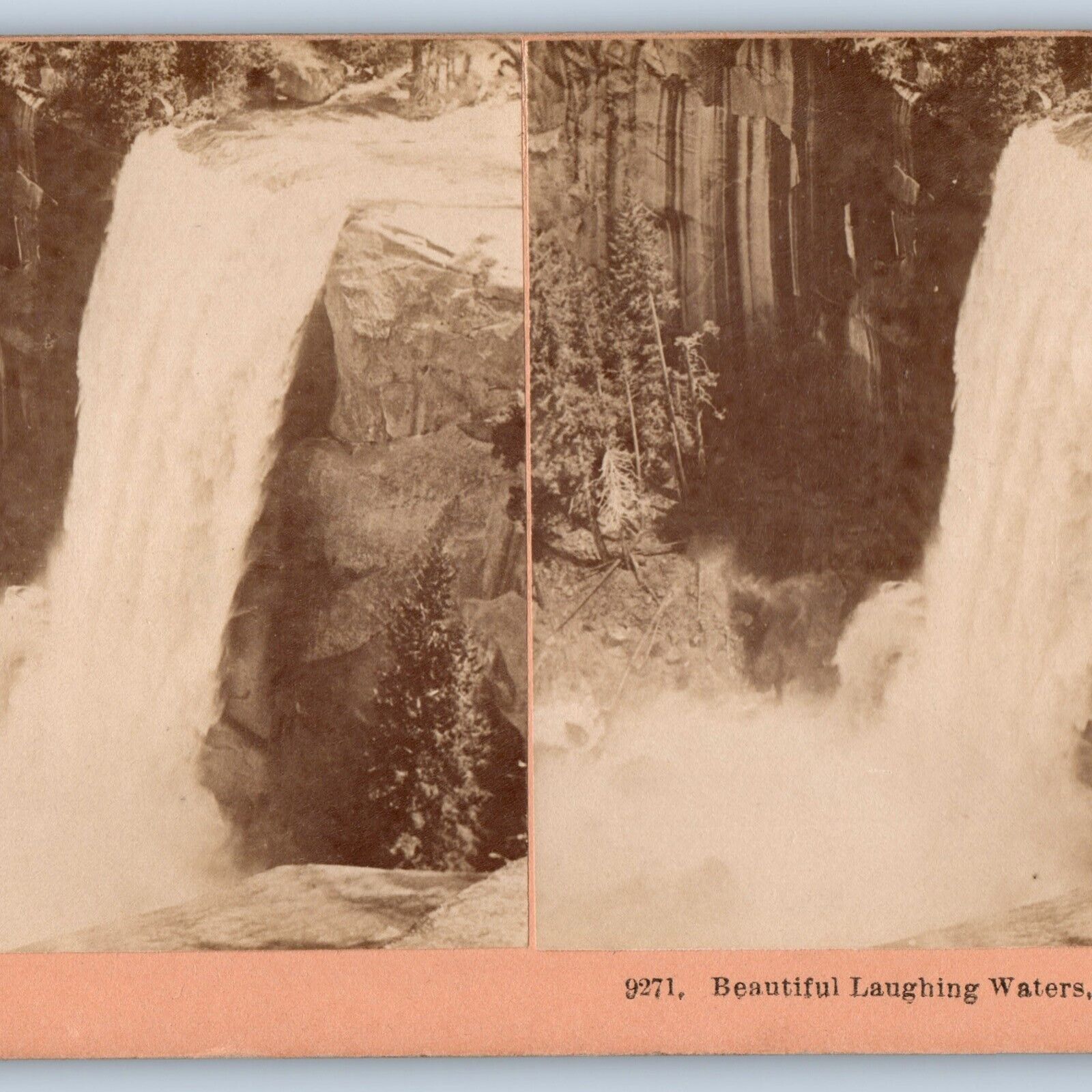 1894 Yosemite, CA Waterfall Beautiful Laughing Waters Stereoview Photo Cal V28