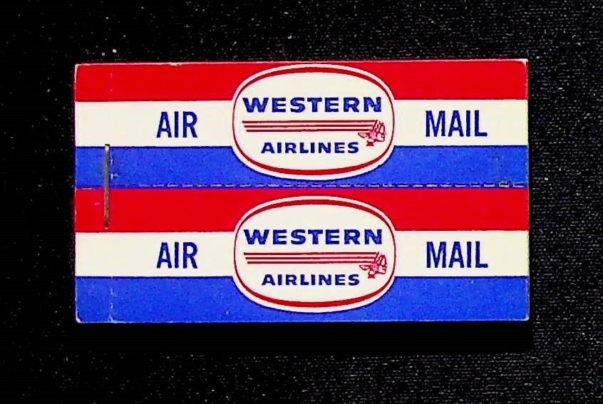 Western Airlines Airmail Pack Of 24 Vintage Airmail Labels Never Used Western Airlines Airmail Pack Of 24 Vintage Airmail Labels Never Used