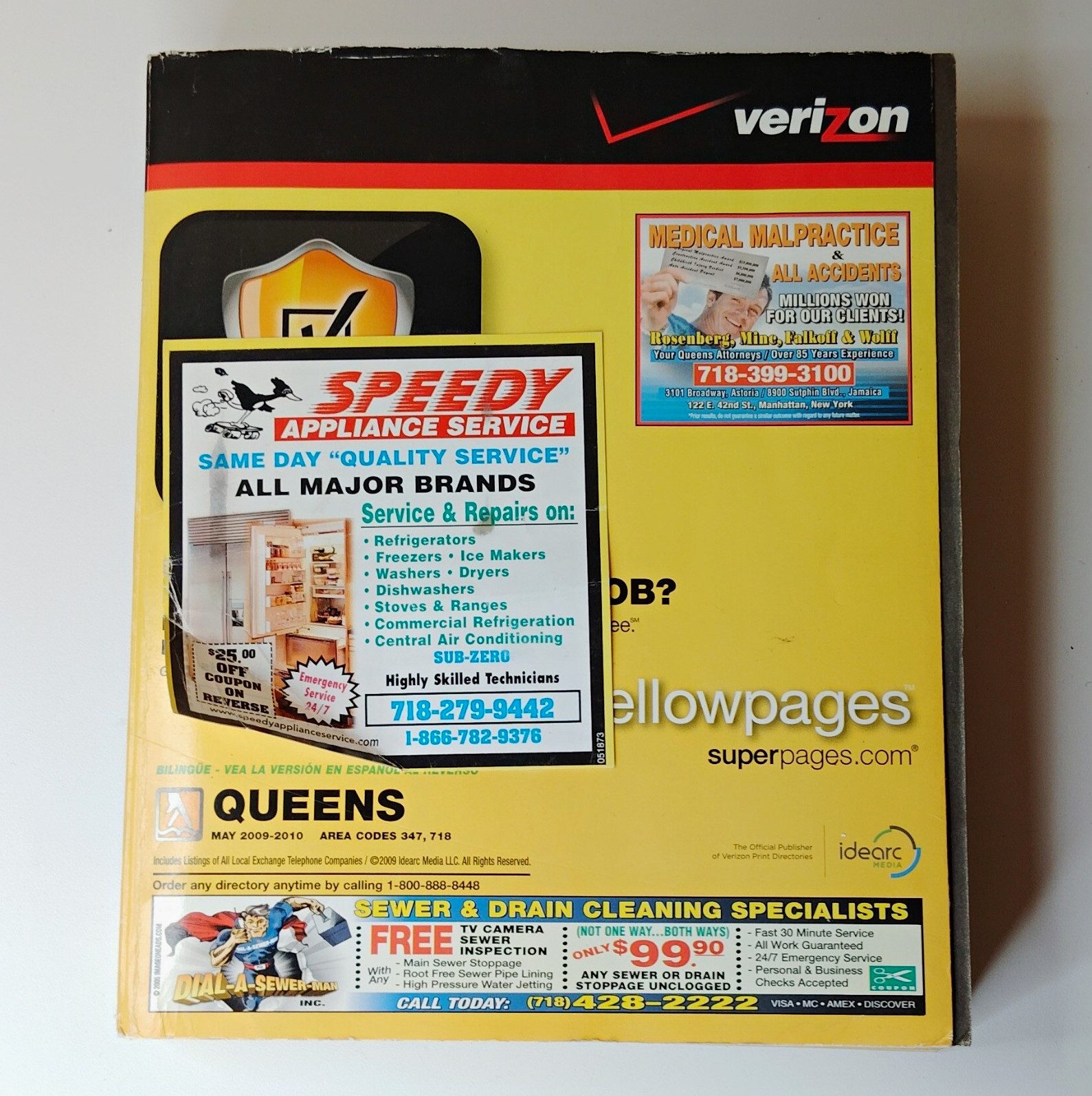 Vintage Verizon Yellow Pages Queens NY 2009-2010 Telephone Directory Vintage Verizon Yellow Pages Queens NY 2009-2010 Telephone Directory
